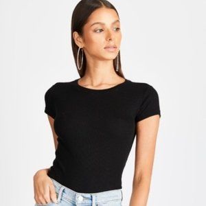 Cotton Citizen Black Ribbed Tee